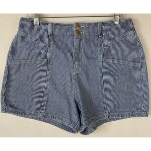 Universal Thread High Rise Midi Shorts Women 10/30 Denim Jean Nautical Coastal